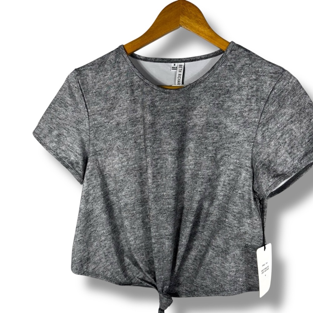 Beth Richards x FP Knot Swim Tee Rash Guard, Grey Heather, Size Medium - Picture 4 of 15